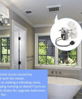 Bathroom Vent Fan Motor Replacement Kit 50CFM 120V For Nutone Broan Compatible shown installed above bathtub