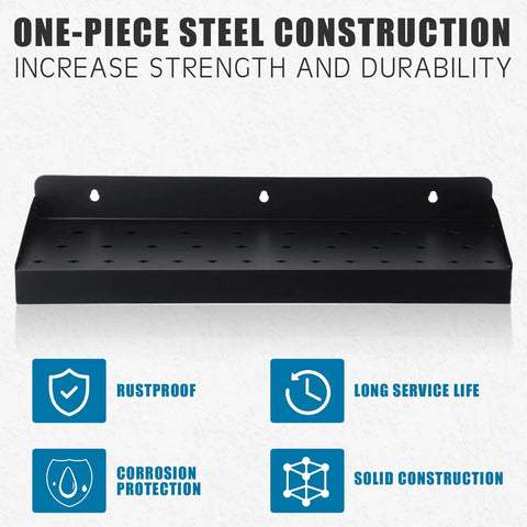 Beefy 32 Hole Screwdriver Organizer Wall Mount Rack Heavy Duty Metal Tool Holder with rustproof coated iron construction.