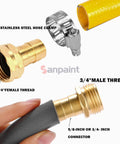 Two Pack Brass Garden Hose Repair Connector Kit With Clamps Fits 3/4 Inch Or 5/8 Inch Hose Fittings Male And Female