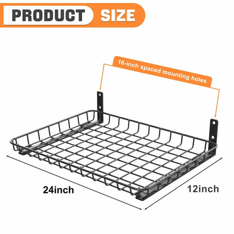 Two Pack 12 By 24 Inch Wall Mounted Shelves For Garage Closet And Laundry Room Heavy Duty Floating Shelves With Durable L Shaped Brackets