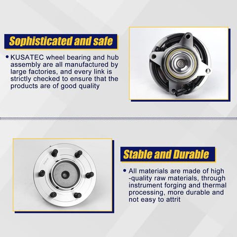 Top view of Front Wheel Bearing And Hub Assembly 515117 for 2009 2010 Ford F150 with 6 lug studs and ABS front position RWD