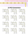 Image of 12-piece 8mm 2 Pin COB LED Connector Kit with L-shaped connectors for DIY lighting projects.