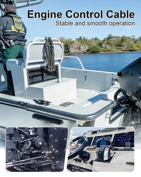 17Ft Gen I Outboard Engine Throttle And Shift Cables For Mercury 33C on boat control setup