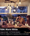 Cozy setting with Vintage Edison Style LED Bulbs 12 Pack For Retro Vibes, 8W ST58 Dimmable, 2700K Warm White, E26 Base.
