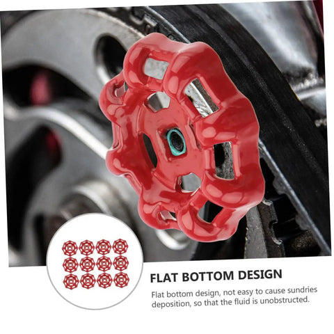 Close-up of 12 Pack Red Cast Iron Hand Wheel For Water Shutoff And Gate Valve Durable Valve Handle With Smooth Surface Design