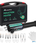 Mxmoonfree 1500W induction heater bolt remover tool kit with eight coils, case, and gloves