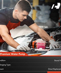 Mechanic installing Engine Water Pump With Gasket Compatible With Toyota Corolla 2014 To 2022 in a car engine bay.