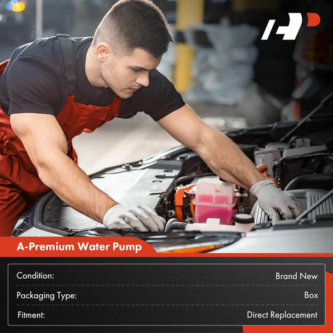 Mechanic installing Engine Water Pump With Gasket Compatible With Toyota Corolla 2014 To 2022 in a car engine bay.