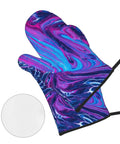 Hot Mess? No Way. These Abstract Fluid Oven Mitts And Pot Holders with a colorful design for safe cooking up to 500 degrees.