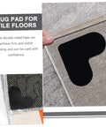 Heart Shaped Rug Tape Set 8 Pcs No Fuss Non Slip Double Sided Stickers for Area Rugs and Carpets on Laminate Floors