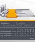 Tamper Proof Torx Screwdriver Kit 9 Piece With Pin Hole Security Star Bits Hex Key Allen Wrenches Cr-V Alloy Steel Metric
