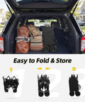 Collapsible Folding Wagon Cart With 400 Lb Capacity All Terrain Utility Cart folded in SUV trunk with bags
