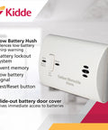 Side view of Battery Powered Carbon Monoxide Detector With LED Status, Test Reset Button, Low Battery Indicator, wall mounted