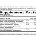 Supplement facts label for Calcium Magnesium Potassium Bone And Heart Health Supplement, showing ingredient list and daily values.