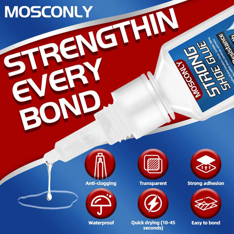 Heavy Duty Shoe Glue 30g For Sole Repair Waterproof Bond That Sticks Leather Rubber And Fabric bottle pouring adhesive