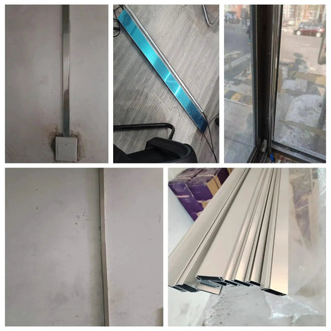 Durable Stainless Steel Cable Trunking Kit for Hidden Cables Wide 10 to 50mm featuring sleek modern design for wall and floor management.