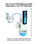 HydroRight Water Saving Dual Flush Valve With Push Button Handle For Toilet Converts Most Toilets To Dual Flush And Cuts Water Use