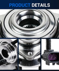 Autoround front wheel hub and bearing assembly 513188; silver metal hub with ABS sensor connector (6-lug)