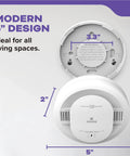 Two Pack Smoke And Carbon Monoxide Detector Combo With 10 Year Battery, Dual Sensor Tech shown with modern 5-inch design