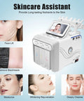 6 in 1 Hydrogen Oxygen Facial Machine for Deep Cleansing, with face lift, moisturization, and whitening rejuvenation images.
