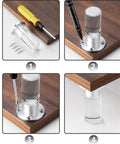 Installation process of Adjustable Acrylic Furniture Legs 4 Piece Set With Screws, Beefy Heavy Duty Replacement Feet 15 Cm Height