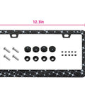 Rhinestone License Plate Frame Bling for Women With Sparkly Crystal Shine, Stainless Steel Construction, size 12.3x6.3 in