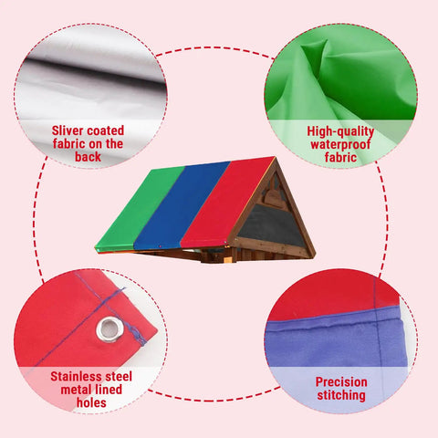 All Weather Swing Set Canopy Replacement Top With 210D Oxford Fabric UV Shield, Windproof Screw Kit, Outdoor Patio Shade Cover