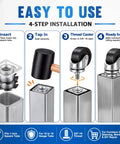 4-step installation guide for 40 Pcs Threaded Caster Inserts 3/8-16 for 1 Inch Square Tubes 16 to 18 Gauge, heavy duty DIY repair parts.
