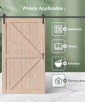 48 Inch By 84 Inch Wood Barn Door With 8 Foot Hardware Kit Included K Shape Solid Spruce Panel Ready To Assemble For Interior Use Rustic Farmhouse Sliding Door With Durable Build And Dope Sound Insulation shown in living area