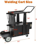 Beefy Heavy Duty Rolling Welder Cart With 360 Swivel Wheels Big Size Welder Cart for MIG MMA TIG machines and plasma cutter tank