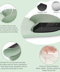 Ergonomic Keyboard And Mouse Wrist Rest Set With Circle Curved Mouse Pad And Coaster, Non Slip Base, Soft Cloth Cover And Silicone Lining