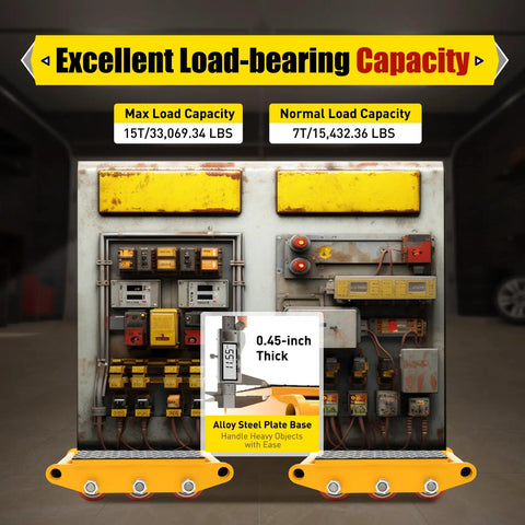 Heavy Duty Machinery Mover Featuring Nine Rock Solid Steel Rollers For Smooth Cargo Hauling And Workshop Relocation That Lets You Slide Heavy Equipment Without Breaking A Sweat