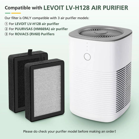 4 Pack LV-H128 Replacement Filter For Levoit LV-H128 Air Purifiers PUURVSAS HM669A And Rovacs RV60 with air purifier