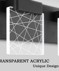 Close-up of matte black bathroom light fixtures modern vanity lighting LED vanity light with transparent acrylic detail