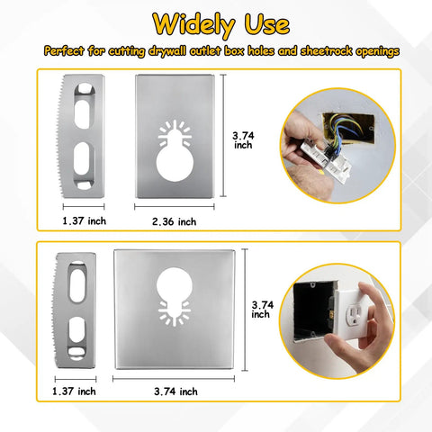 2 Pack Square Slot Cutter For Oscillating Multi Tool, Quick Clean Drywall Outlet Box Openings For Single Gang Boxes, Pro Grade, Compatible With 20V Dewalt And 18V Milwaukee, Heavy Duty Hardened Steel Construction For Precise Sheetrock Cut In, 3.74 inch