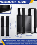 Universal PC Wall Mount Rock Solid Metal Support Bracket For Desktop Towers And CPUs with adjustable straps, measures 10x10 inches.