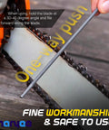 Person using 12 Pack Five Thirty Second Inch Chainsaw Sharpening Files Set on a chainsaw, Pro Grade Circular Chainsaw File Kit visible