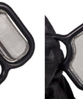 Close-up view of Honda VVT VTEC Solenoid Gasket Kit with Spool Valve Filter mesh components for engine models 2002 to 2015.