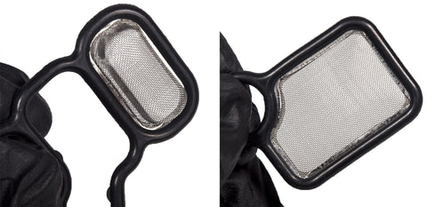 Close-up view of Honda VVT VTEC Solenoid Gasket Kit with Spool Valve Filter mesh components for engine models 2002 to 2015.