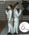 Two fencers with Pro Grade Fencing Mask Connector Cable Clear Cord For Foil And Sabre Training Gear inset image