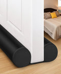 32 Inch Door Draft Stopper Foam Blocker For Interior Doors Black Door Sweep And Bottom Seal Weather Stripping, installed under door