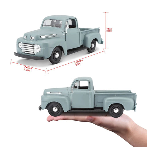 Vintage Ford 1948 F1 Pickup Diecast Model 1 25 Scale Gray Special Edition With Opening Doors And Hood And Trunk on hand
