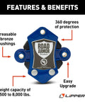 Lippert Road Armor trailer equalizer kit, blue, tandem axle, 3,500–8,000 lb capacity; two-pack