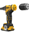 20V Max XR Cordless Rivet Tool Three Sixteenths Inch With Brushless Motor, 2100 Lbf Pulling Force, tool and attachment