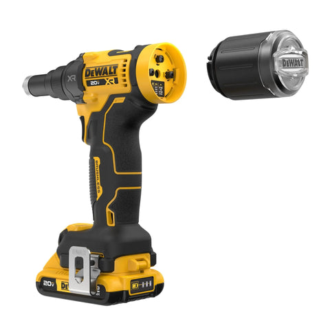 20V Max XR Cordless Rivet Tool Three Sixteenths Inch With Brushless Motor, 2100 Lbf Pulling Force, tool and attachment