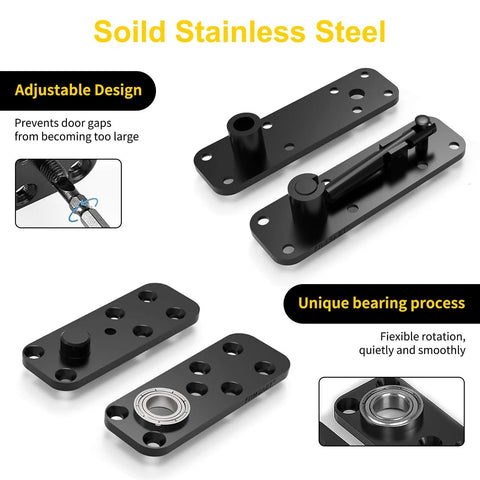 Heavy Duty Pivot Hinge For Hidden Doors 600 LBS Load Capacity Stainless Steel Murphy Door Hardware shown with adjustable design
