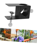 Adjustable Deck Torch Clamp Mount For Outdoor Railing Universal Metal Base For Tiki Torches And Decorative Lighting Secure Porch Rail Holder