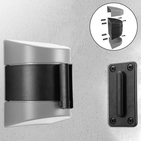 Foolproof Wall Mounted Retractable Safety Barrier Belt Keeps Crowds In Check And Locks Off Restricted Zones Smooth Retracting Cord Up To Sixteen Feet Handpicked Solution For Retail Stores And Event Planners