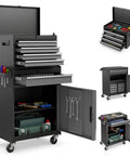 Built Tough 5 Drawer Tool Chest With Detachable Toolbox And Lockable Wheels Rolling Cabinet for Garage Workshop image