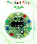 DIY Soldering Practice Kit With CD4017 Lucky Wheel LED Circuit Board, 51mm, components visible, for beginners, students, and hobbyists.